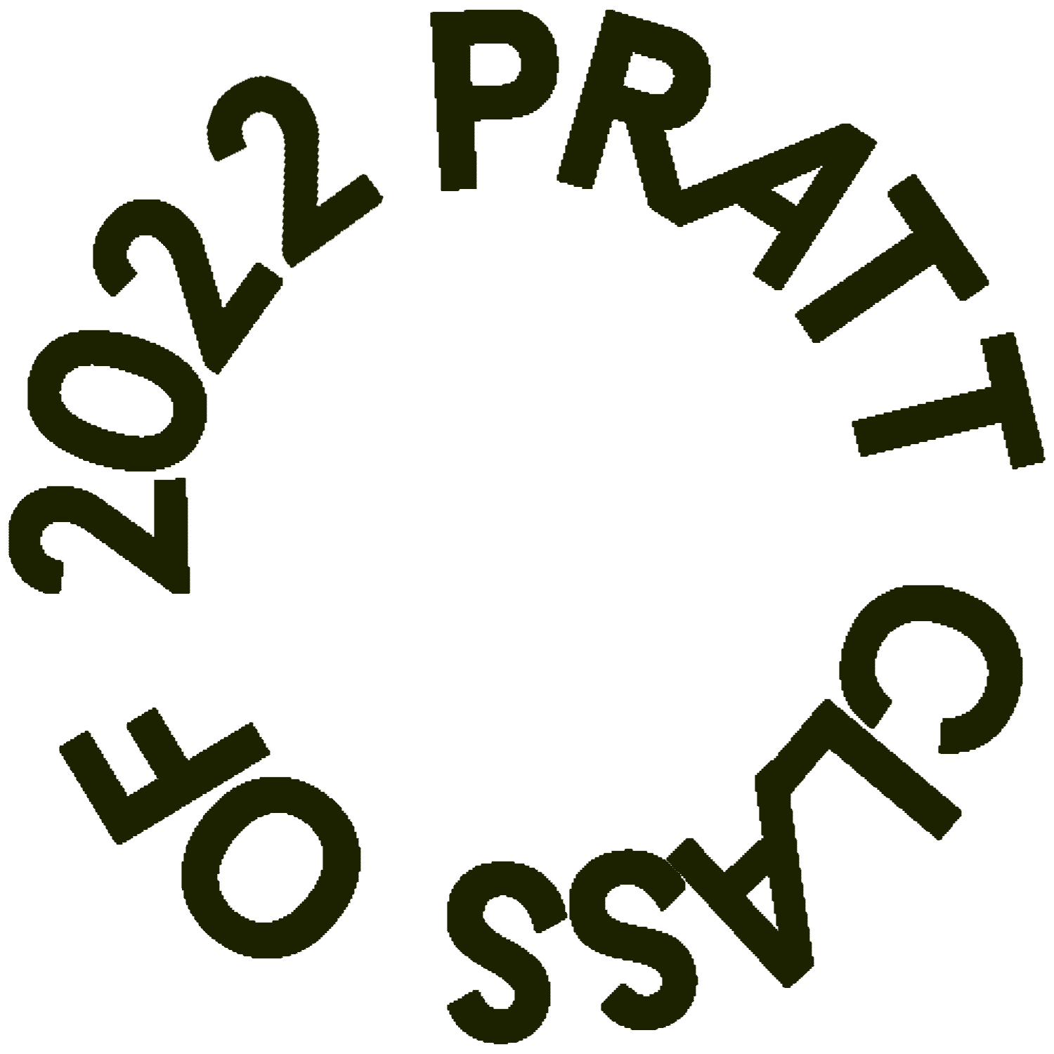 gif of spinning text reading 'pratt class of 2022'